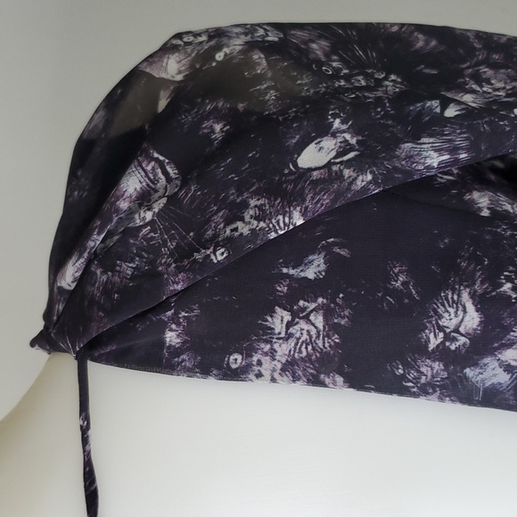 Lion Animal Print Peasant Poof Sleeve Backless Dress - Picture 8 of 15